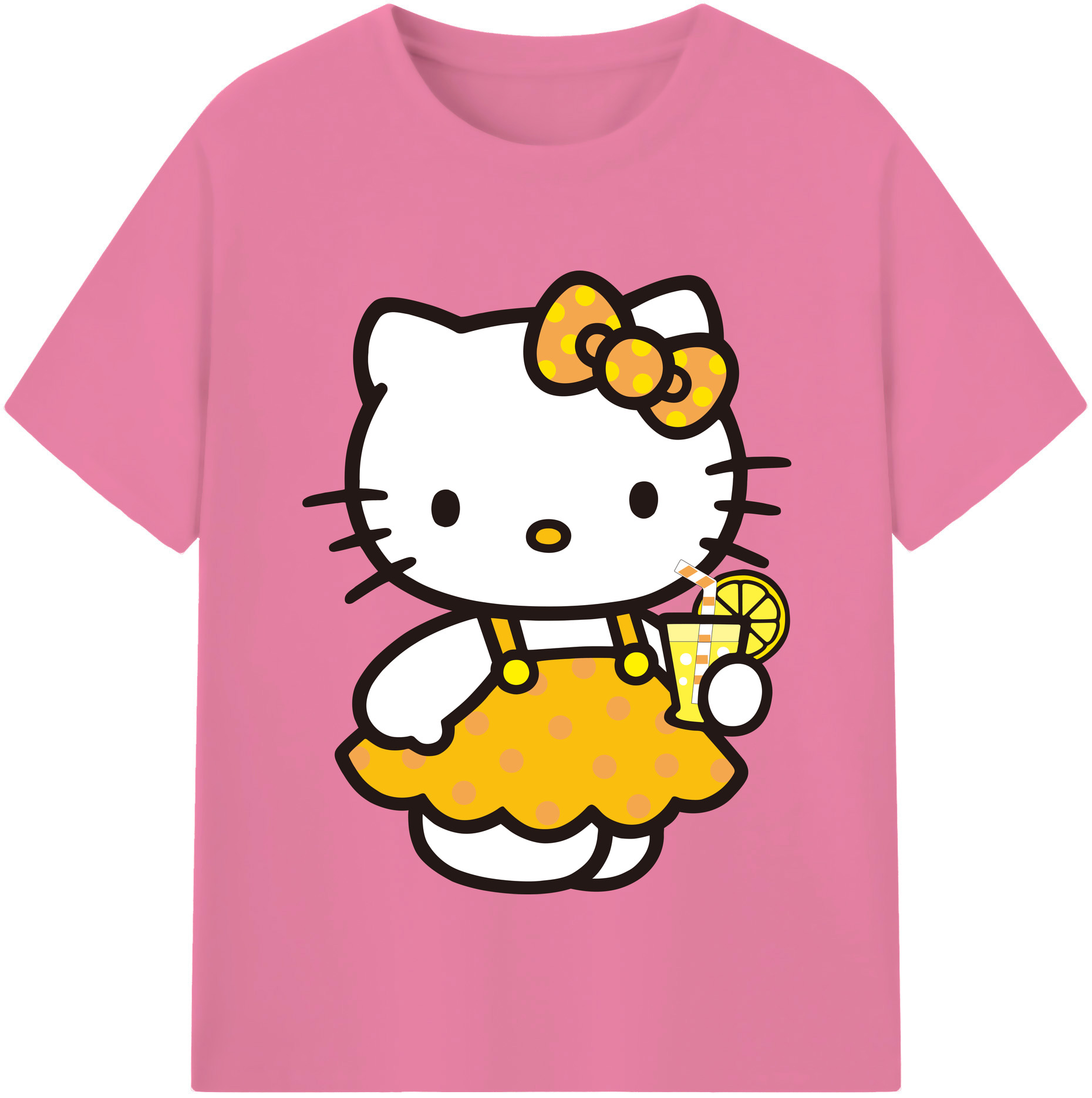 （画像用） Hello Kitty ハローキティ 綿100％半袖Tシャツ（フロントプリント）